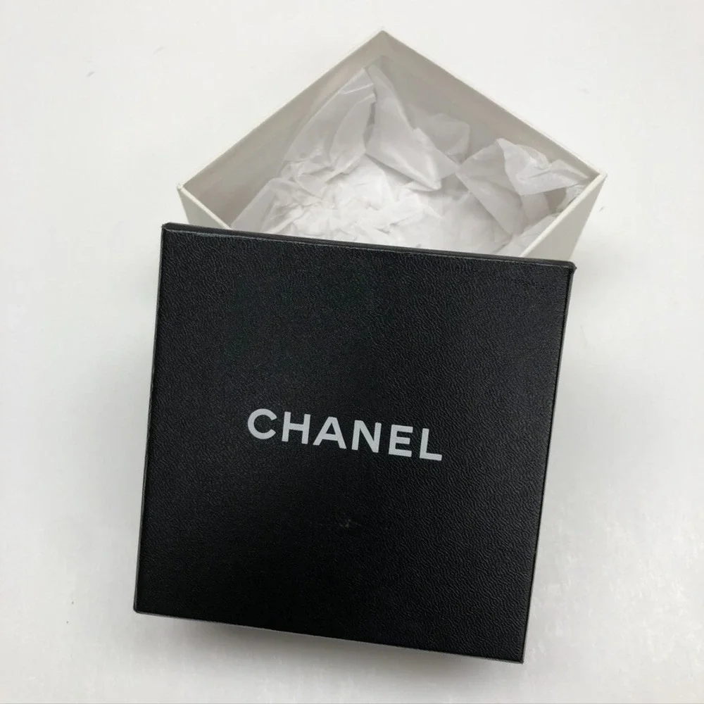 Authentic Chanel Gift Box Black Empty Storage Shopping Small 4.5x4.25x2.25